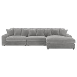 Sectional With Armless Chair - Blaine Upholstered Reversible Sectional Sofa Set with Amrless Chair Fog