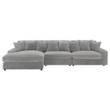 Sectional With Armless Chair - Blaine Upholstered Reversible Sectional Sofa Set with Amrless Chair Fog