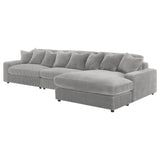 Sectional With Armless Chair - Blaine Upholstered Reversible Sectional Sofa Set with Amrless Chair Fog