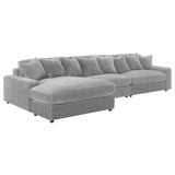 Sectional With Armless Chair - Blaine Upholstered Reversible Sectional Sofa Set with Amrless Chair Fog