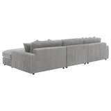 Sectional With Armless Chair - Blaine Upholstered Reversible Sectional Sofa Set with Amrless Chair Fog