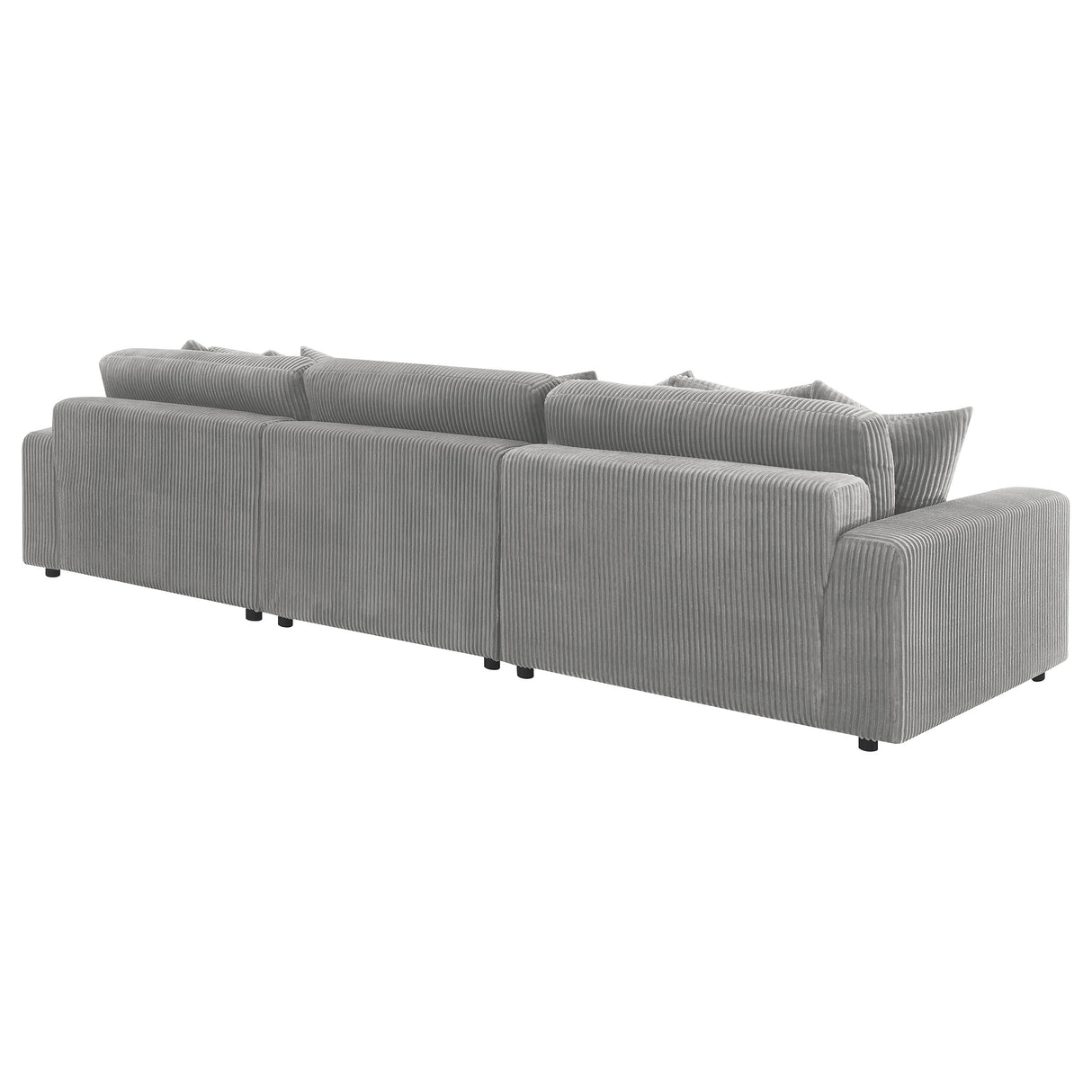 Sectional With Armless Chair - Blaine Upholstered Reversible Sectional Sofa Set with Amrless Chair Fog