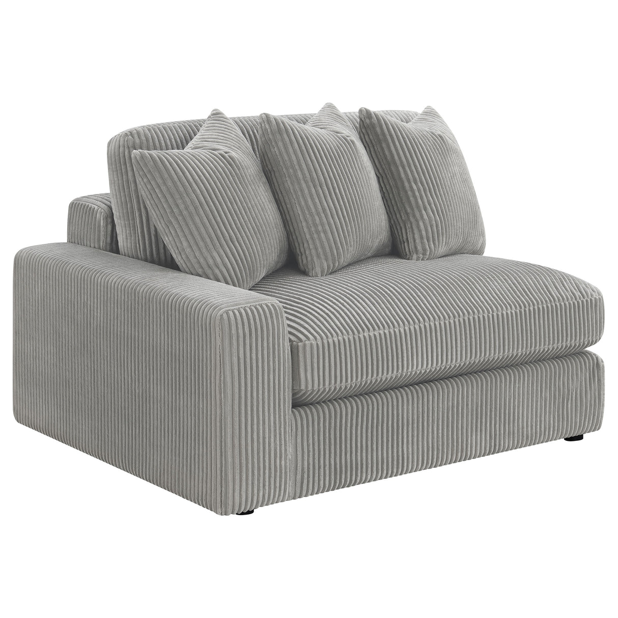 Sectional With Armless Chair - Blaine Upholstered Reversible Sectional Sofa Set with Amrless Chair Fog