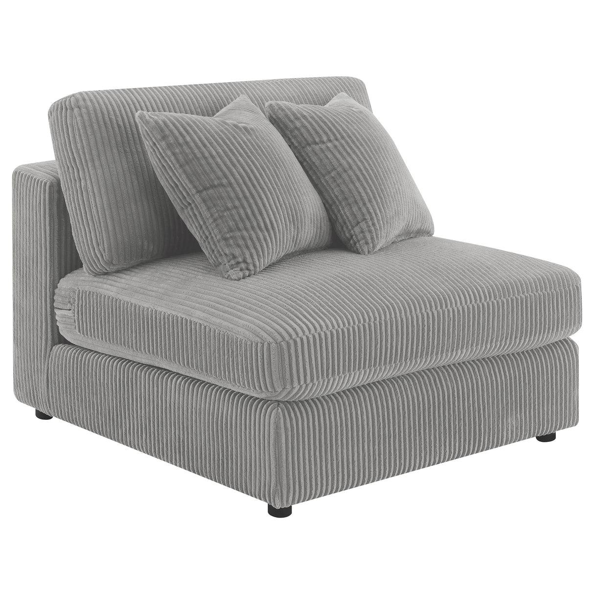 Sectional With Armless Chair - Blaine Upholstered Reversible Sectional Sofa Set with Amrless Chair Fog