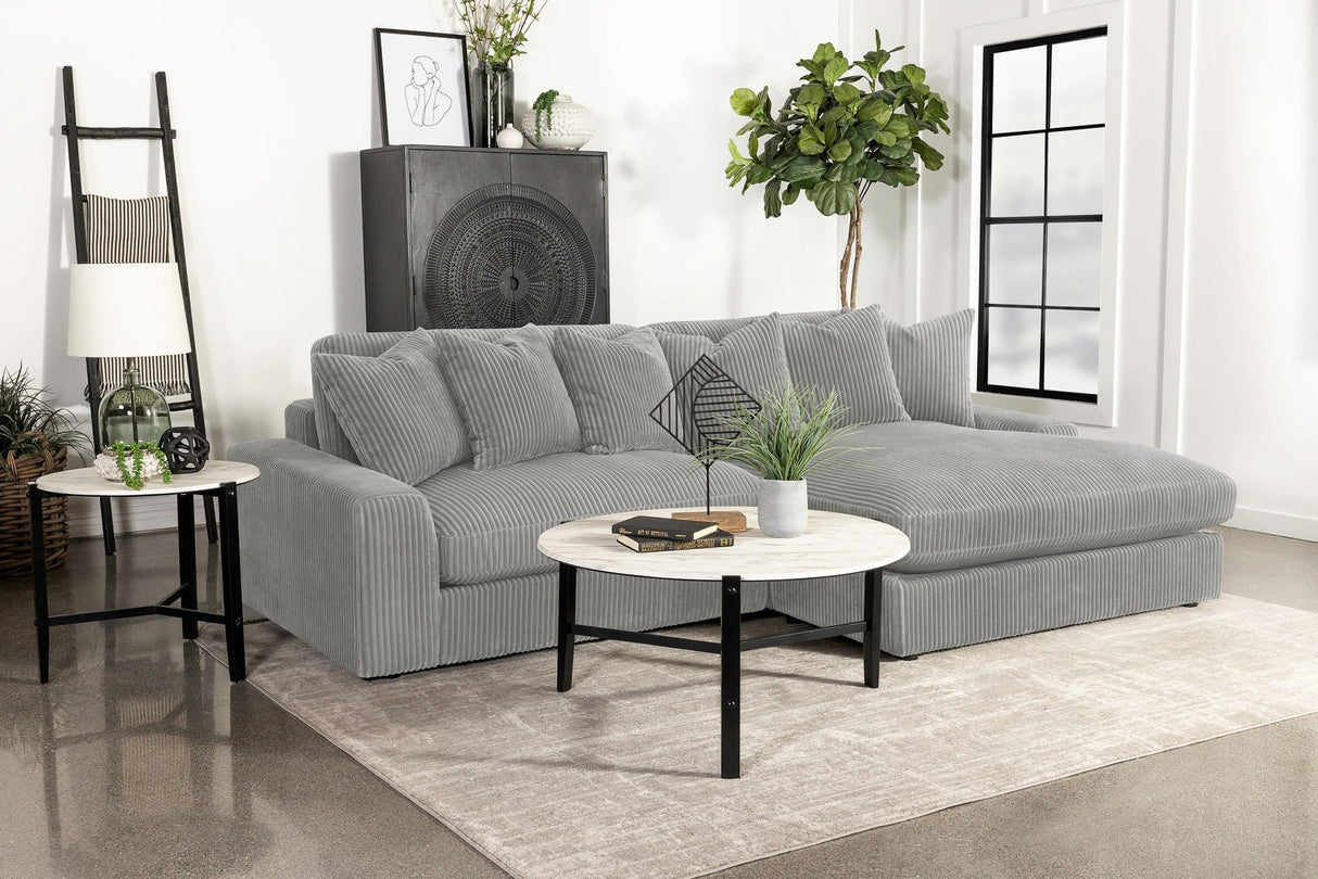 Blaine Upholstered Reversible Sectional Fog | Coaster | Home Elegance USA