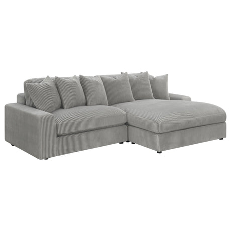 Blaine Upholstered Reversible Sectional Fog | Coaster | Home Elegance USA