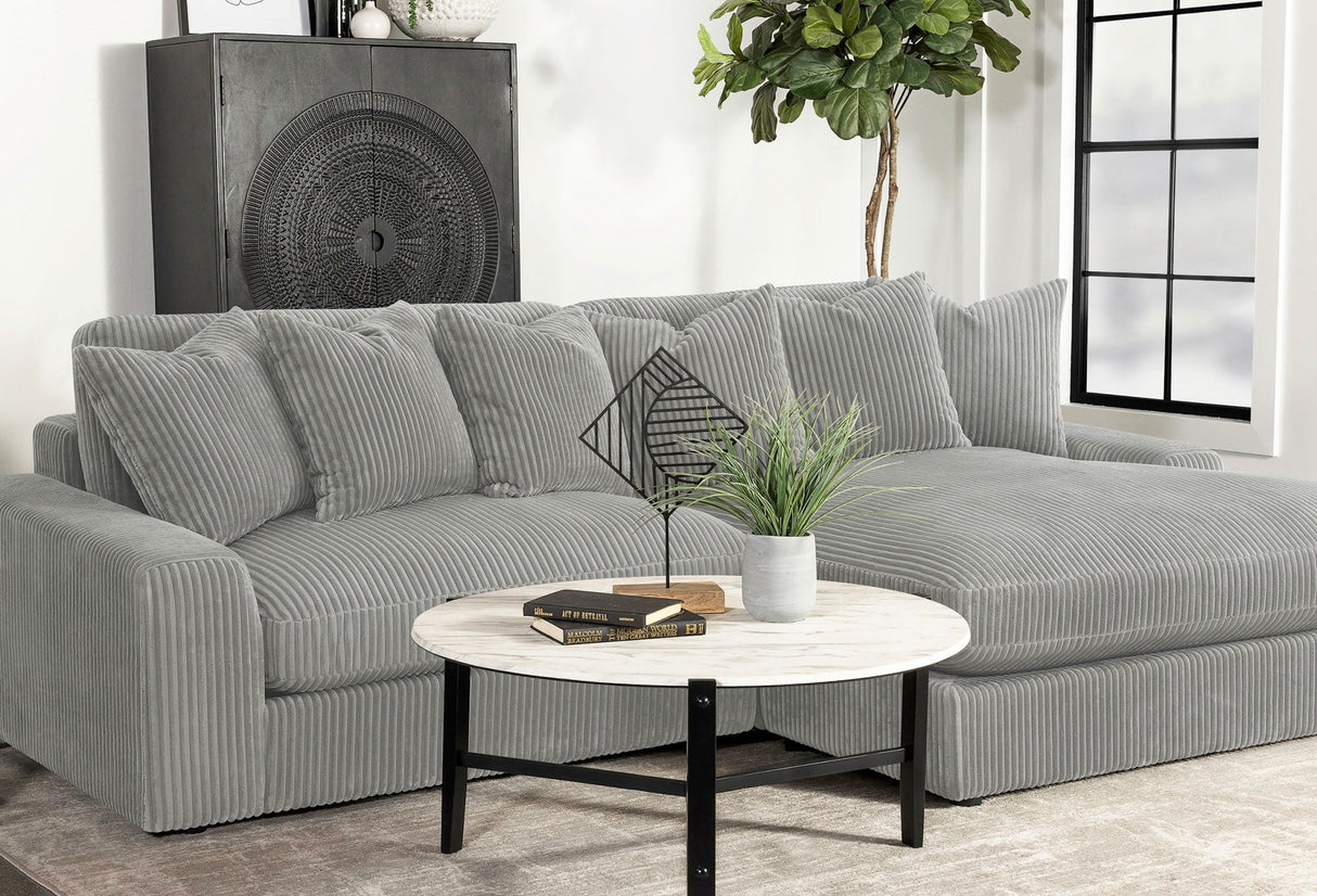 Blaine Upholstered Reversible Sectional Fog | Coaster | Home Elegance USA