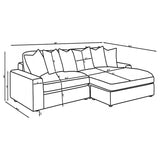 Blaine Upholstered Reversible Sectional Fog | Coaster - 509900 - Home Elegance USA - 16