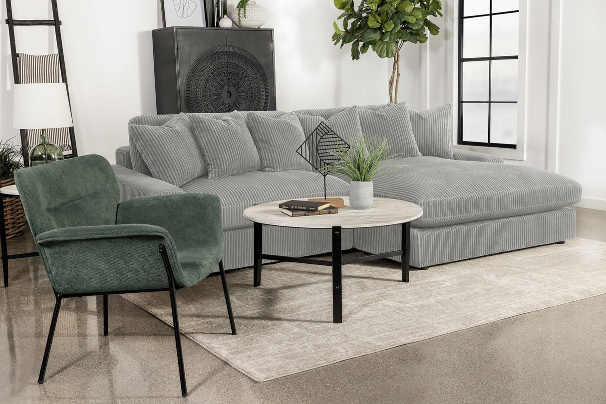 Blaine Upholstered Reversible Sectional Fog | Coaster | Home Elegance USA