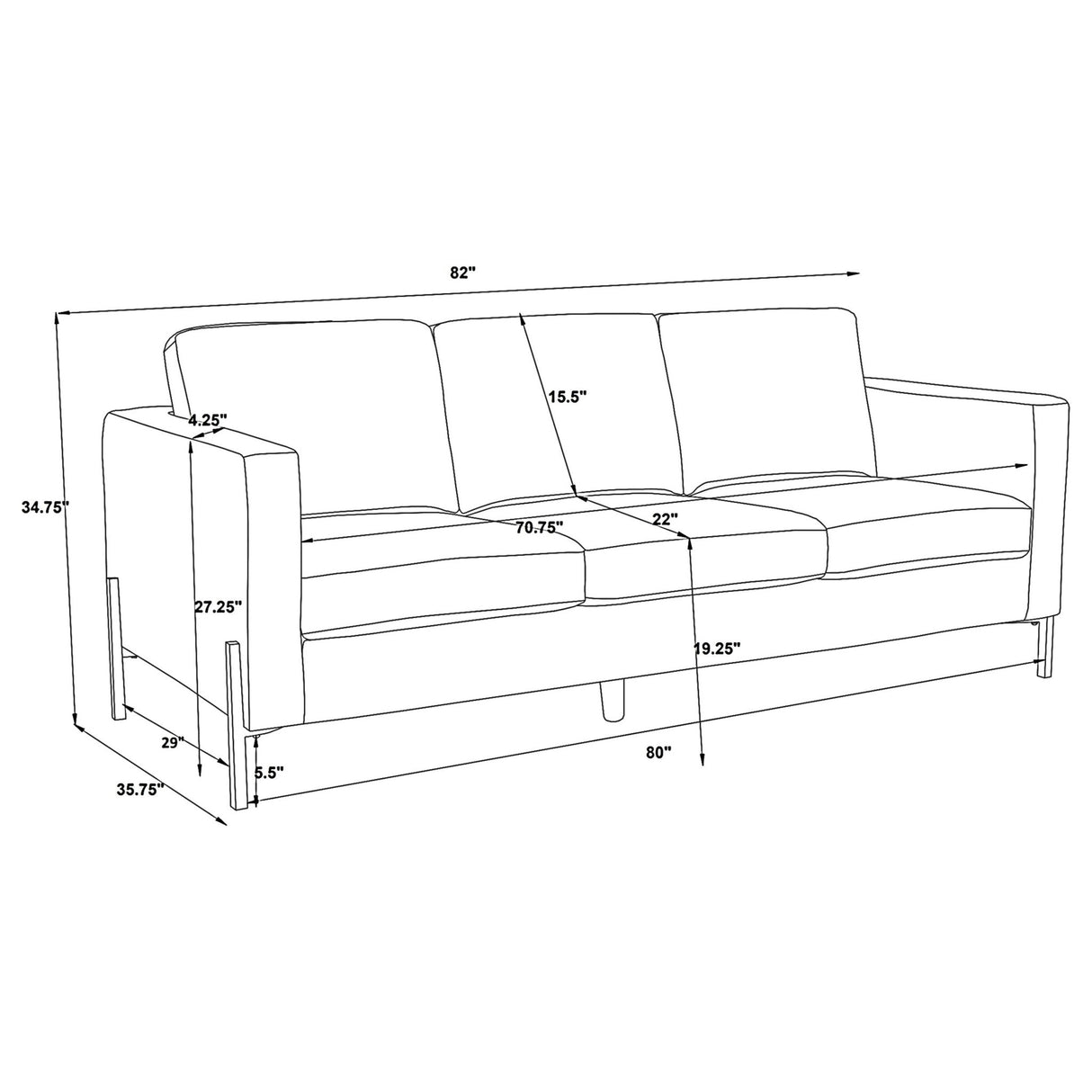 Tilly 2 - piece Upholstered Track Arms Sofa Set Oatmeal | Coaster | Home Elegance USA