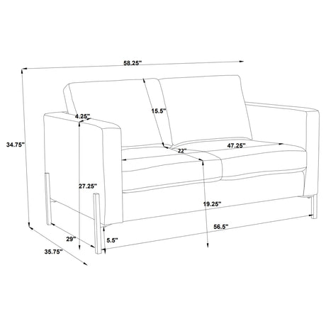 Tilly 2 - piece Upholstered Track Arms Sofa Set Oatmeal - 509901 - S2 - image - 12