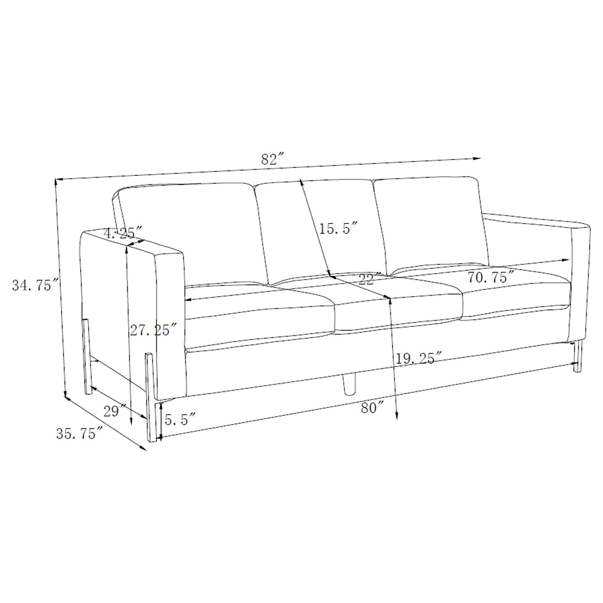 Sofa - Tilly Upholstered Track Arms Sofa Sage