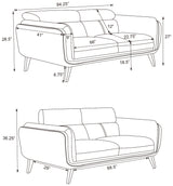 Sofa - Shania Track Arms Sofa with Tapered Legs Black