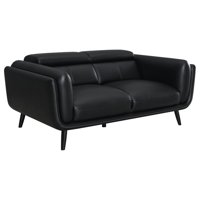 Loveseat - Shania Track Arms Loveseat with Tapered Legs Black