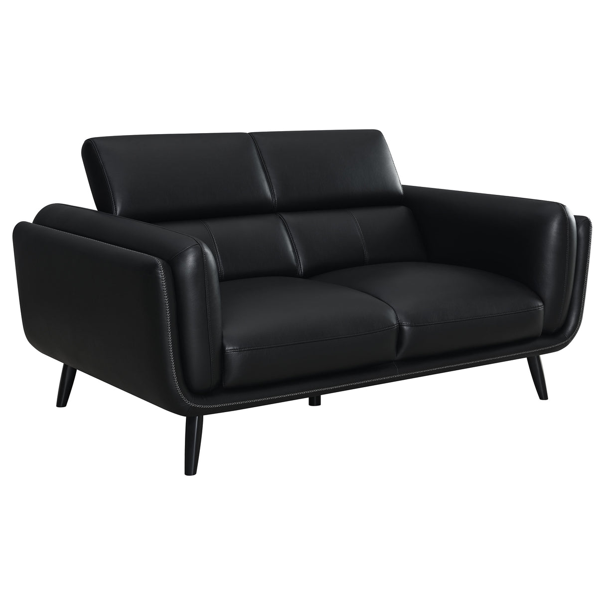 Loveseat - Shania Track Arms Loveseat with Tapered Legs Black