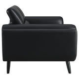 Loveseat - Shania Track Arms Loveseat with Tapered Legs Black