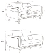 Loveseat - Shania Track Arms Loveseat with Tapered Legs Black