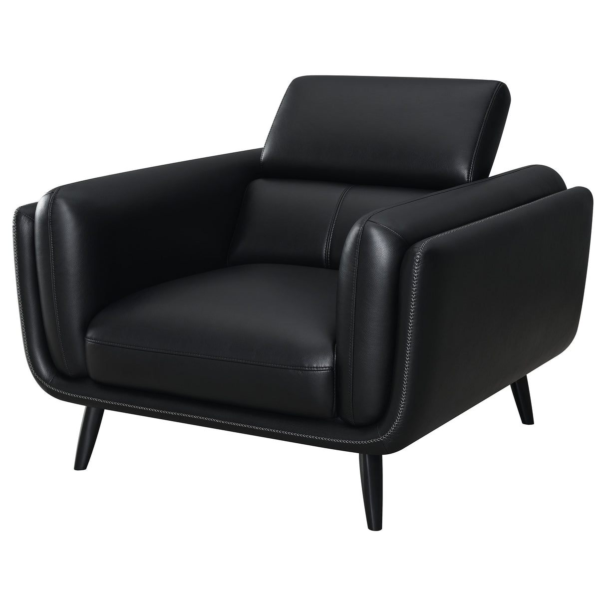 Chair - Shania Track Arms Chair with Tapered Legs Black