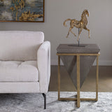 Bertrand Shagreen Accent Table Dark Gray & Gold - Dark Gray / Gold by Uttermost - View 2