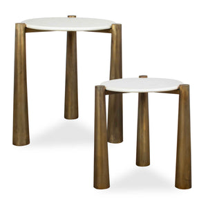 Claridge Marble Nesting Tables (Set of 2) - Bronze / White by Uttermost - View 1