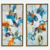 Casual Moments Framed Abstract Art (Set of 2) - Blue by Uttermost - View 1