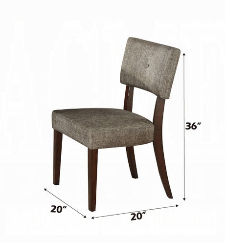 Drake Gray Fabric & Espresso Finish 5PCs Dining Room Set - sold by Home Elegance USA