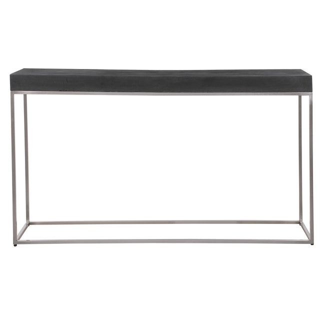 Jase Concrete Console Table - Black / Silver by Uttermost - View 1