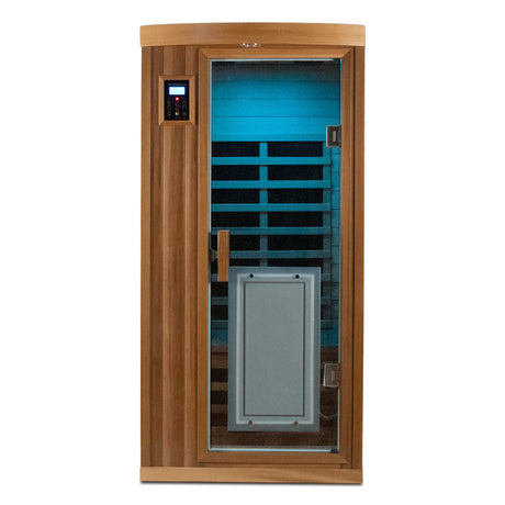 Low EMF One-Person Far Infrared Red Cedar Deluxe Indoor Sauna - sold by Home Elegance USA