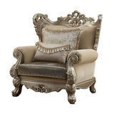 Acme - Ranita Chair W/2 Pillows 51042 Fabric & Champagne Finish