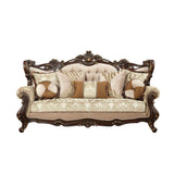 Acme - Shalisa Sofa W/7 Pillows(Same Lv01585) 51050 Fabric & Walnut Finish