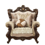 Acme - Shalisa Chair W/2 Pillows(Same Lv01587) 51052 Fabric & Walnut Finish