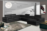 Divani Casa Pella Modern Black Italian Leather U Shaped Sectional Sofa Vgca5106O - Blk - Sect | Home Elegance USA