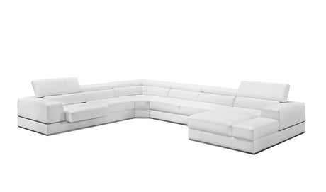 Divani Casa Pella Modern White Bonded Leather Sectional Sofa - VGCA5106 - WHT - BL - Home Elegance USA - 2