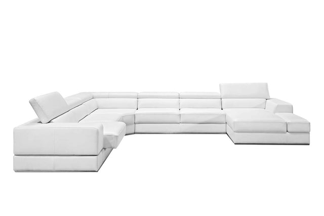 Divani Casa Pella Modern White Bonded Leather Sectional Sofa - VGCA5106 - WHT - BL - Home Elegance USA - 1