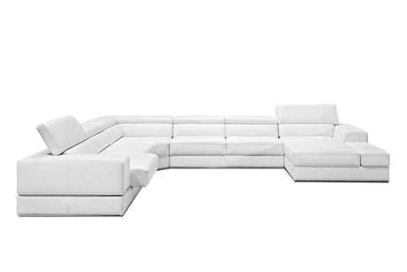 Divani Casa Pella Modern White Italian Leather Sectional Sofa - VGCA5106 - WHT - FL - Home Elegance USA - 1