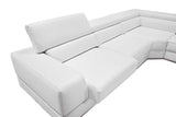 Divani Casa Pella Modern White Bonded Leather Sectional Sofa - VGCA5106 - WHT - BL - Home Elegance USA - 4