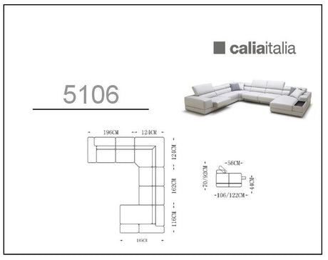 Divani Casa Pella Modern White Italian Leather Sectional Sofa - VGCA5106 - WHT - FL - Home Elegance USA - 5