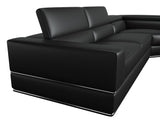 Divani Casa Pella Modern Black Italian Leather U Shaped Sectional Sofa Vgca5106O - Blk - Sect | Home Elegance USA