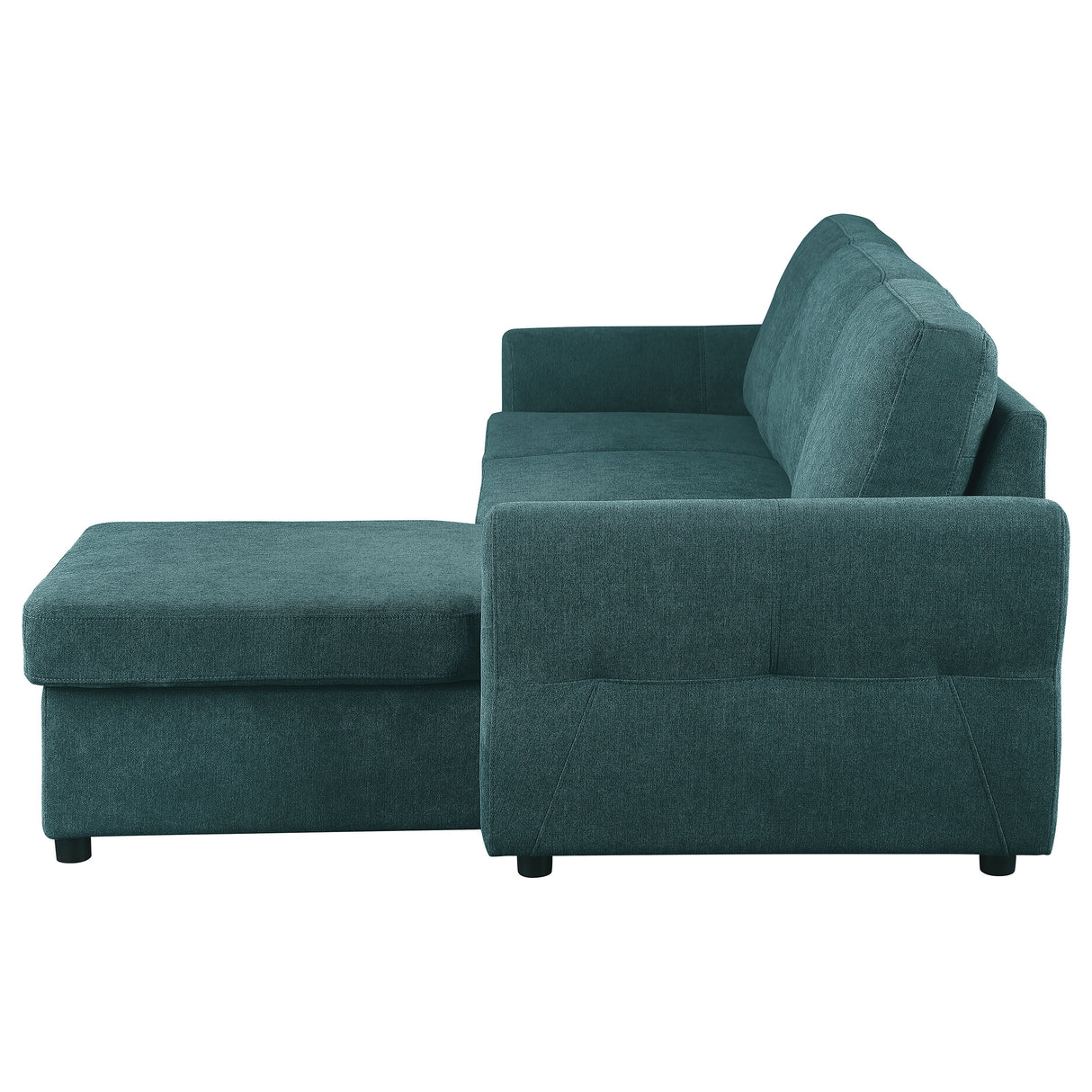 Sleeper Sectional - Samantha Upholstered Sleeper Sofa Sectional with Storage Chaise Teal Blue