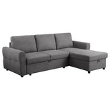 Sleeper Sectional - Samantha Upholstered Sleeper Sofa Sectional with Storage Chaise Grey