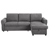 Sleeper Sectional - Samantha Upholstered Sleeper Sofa Sectional with Storage Chaise Grey