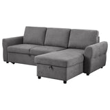 Sleeper Sectional - Samantha Upholstered Sleeper Sofa Sectional with Storage Chaise Grey