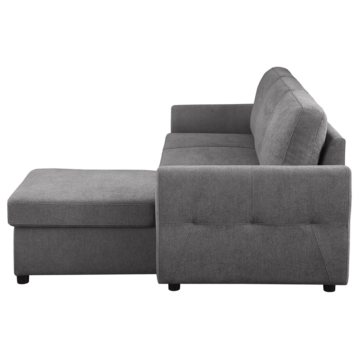 Sleeper Sectional - Samantha Upholstered Sleeper Sofa Sectional with Storage Chaise Grey