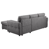 Sleeper Sectional - Samantha Upholstered Sleeper Sofa Sectional with Storage Chaise Grey