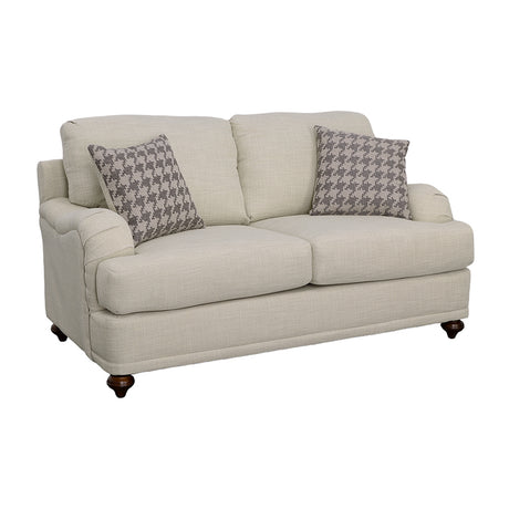 Loveseat - Glenn Cushion Back Loveseat Light Grey