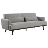 Blake Upholstered Sofa with Track Arms Sharkskin and Dark Brown | Coaster - 511121 - Home Elegance USA - 1