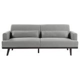 Blake Upholstered Sofa with Track Arms Sharkskin and Dark Brown | Coaster | Home Elegance USA