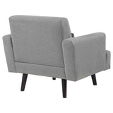 Chair - Blake Upholstered Chair with Track Arms Sharkskin and Dark Brown