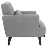 Chair - Blake Upholstered Chair with Track Arms Sharkskin and Dark Brown