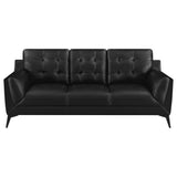 Moira Upholstered Tufted Living Room Set with Track Arms Black | Coaster | Home Elegance USA